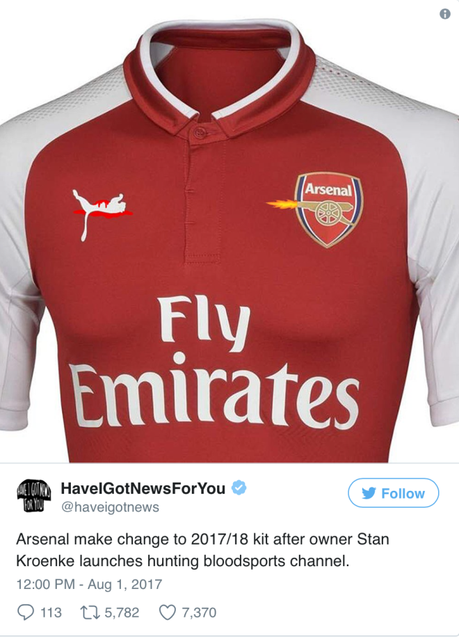 Arsenal Tweet