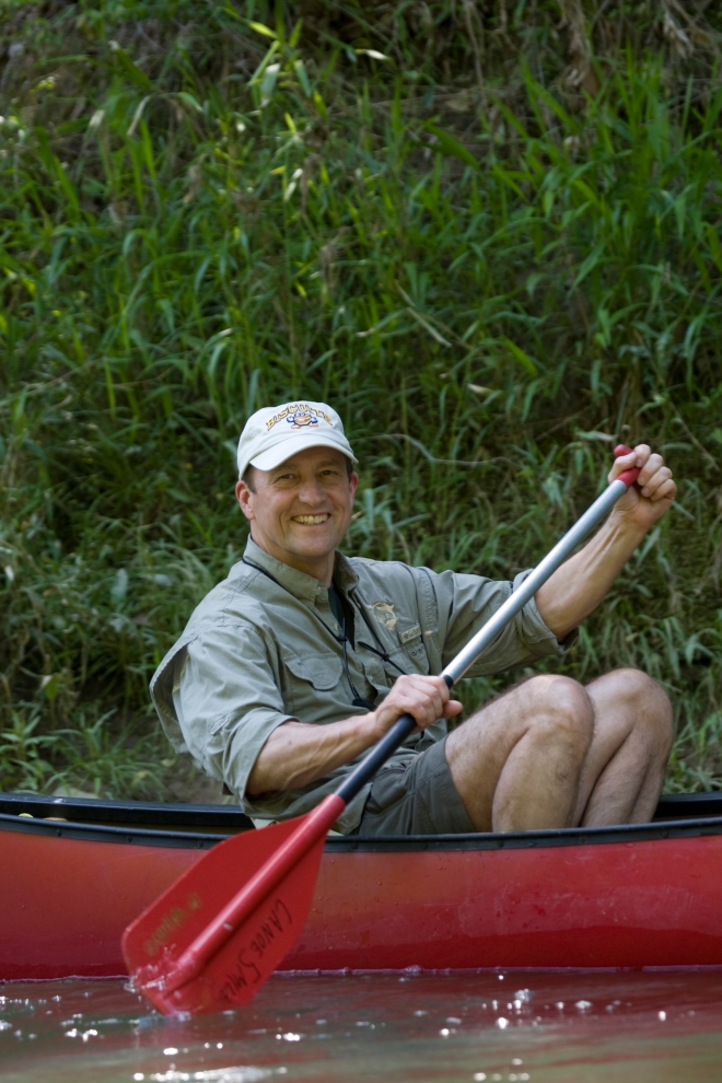 Mike Kensler in canoe on 5milecreek
